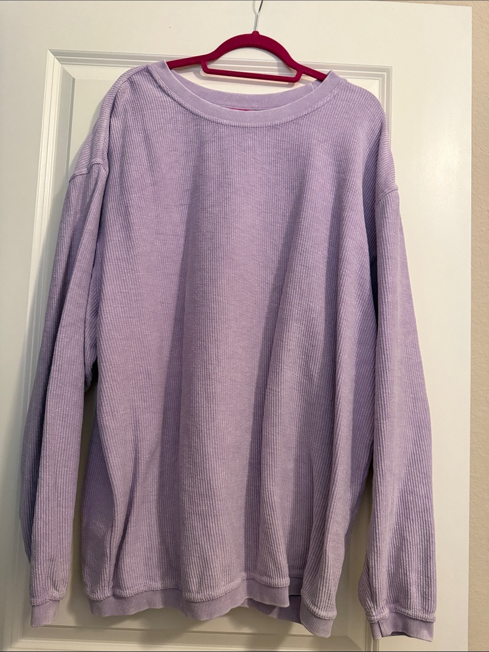 Women's Lavender Ribbed Crewneck Sweatshirt